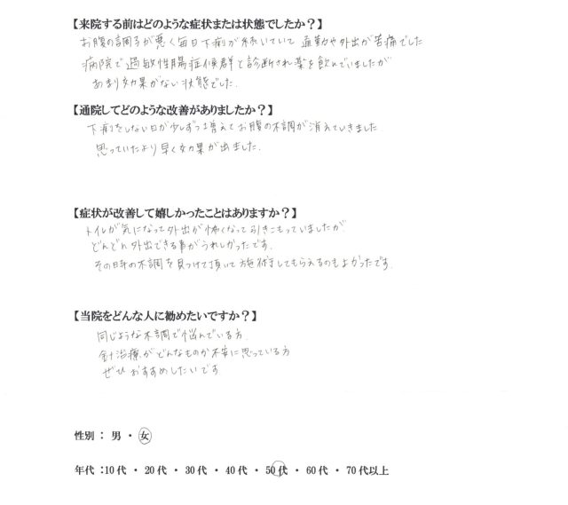 アンケート用紙